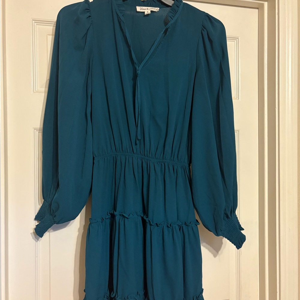 Vine & Love Deep Teal Long Sleeve Dress
